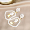 E-5708 Fashion Geometric Diamond Hollow Earrings