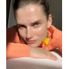 E-5710 Handmade Bohemian Style Yellow Blue Conch Shell Drop Earrings for Women Summer Beach Party Jewelry
