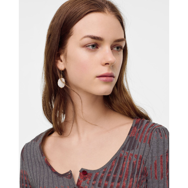 E-5711 Fashion white stone crystal hoop earrings Spring Summer Jewelry