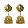 E-5713 Vintage bell tassel earrings ethnic style gold and silver bell hollow earrings jewelry