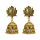 E-5713 Vintage bell tassel earrings ethnic style gold and silver bell hollow earrings jewelry