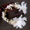 F-0751 Korean handmade silk yarn hair band white hay starry hair hoop headdress bridal dress accessories bridal jewelry
