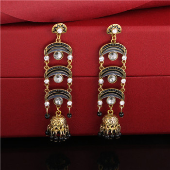 E-5718 Indian Rainbow Shape Acrylic Drilling Long Earring for Woman Tassel Earring