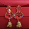 E-5722 Indian Bells Tassel Drop Dangle Earrings