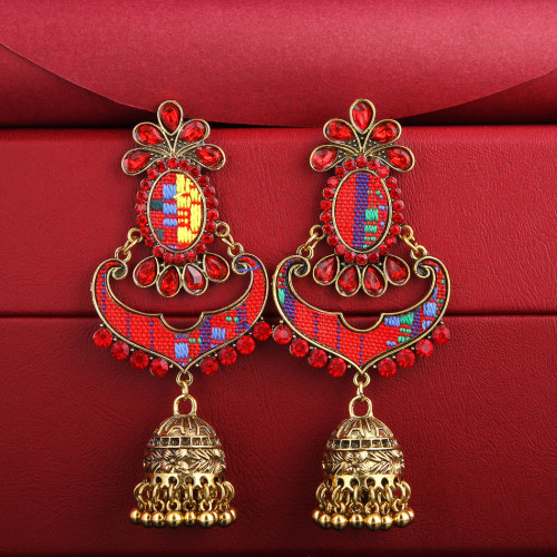 E-5722 Indian Bells Tassel Drop Dangle  Earrings
