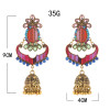 E-5722 Indian Bells Tassel Drop Dangle Earrings