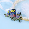 P-0344 Owl Pin Brooch Colorful Enamel Rhinestone Animal Brooch