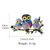 P-0344 Owl Pin Brooch Colorful Enamel Rhinestone Animal Brooch