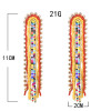 E-5724 Bohemian Big Rhinestone Resin Beads Long Tassel Drop Earrings for Women Statement Party Jewelry