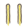 E-5724 Bohemian Big Rhinestone Resin Beads Long Tassel Drop Earrings for Women Statement Party Jewelry