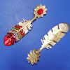 E-5726 Styles Crystal Leaf Tassel Dangle Earrings