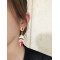 E-5726 Styles Crystal Leaf Tassel Dangle Earrings