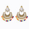 E-5727 Boho Style with Mirror Rhinestone Colorful Acrylic Beads Tassel Drop Dangle Earrings for Women