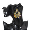 E-5727 Boho Style with Mirror Rhinestone Colorful Acrylic Beads Tassel Drop Dangle Earrings for Women