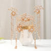 F-0756 Bride Chinese style Pink pearl tassel hairpin haircomb earrings set Xiuhe clothing headdress Hanfu accessories Jewelry