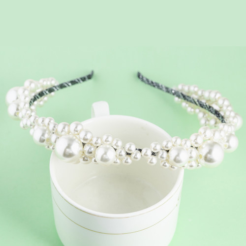 F-0757 New Korean Style White Pearls Hairbands Bride Hair Accessories Headwear Women Wedding Party Jewelry