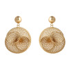 E-5731 3 Style Dumb Gold Spiral Geometry-shaped Hoop Stud Earrings Statement Drop Dangle Earrings for Women
