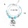 B-1023 Bright Silver Vintage Turquoise Pendant Adjustable Bracelet Women Gift Jewelry Accessories