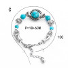 B-1023 Bright Silver Vintage Turquoise Pendant Adjustable Bracelet Women Gift Jewelry Accessories