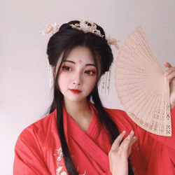 F-0756 Bride Chinese style Pink pearl tassel hairpin haircomb earrings set Xiuhe clothing headdress Hanfu accessories Jewelry