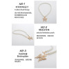N-7353 Elegant Pearl Beads Chain Rhinestone Butterfly Pendant Necklaces for Women Bridal Summer Jewelry