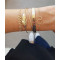 B-1024 Multi-layer gold and silver bangle bead crystal leaves bracelet for women girl Bracelet Jewelry