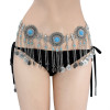 N-7357 Bohemian rhinestone alloy waist chain ladies accessories coin pendant fashion waist chain