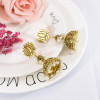 E-5738 Indian Golden Beads Bell Tassel Earrings