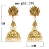 E-5738 Indian Golden Beads Bell Tassel Earrings