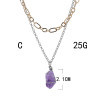 N-7359 Multilayers Silver Gold Chain Geometric Natural Stone Pendant Necklaces for Women Party Jewelry