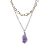 N-7359 Multilayers Silver Gold Chain Geometric Natural Stone Pendant Necklaces for Women Party Jewelry