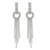 E-5741 Fashion with Bright Full Rhinestone Tassel Flower-Shaped Drop Dangle Earrings for Women Gift