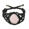 B-1027 Bohemian Cotton Rope Woven Mesh Inlaid Resin Wide Bracelet