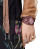 B-1027 Bohemian Cotton Rope Woven Mesh Inlaid Resin Wide Bracelet