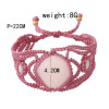 B-1027 Bohemian Cotton Rope Woven Mesh Inlaid Resin Wide Bracelet