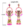 E-5745 Indian Pattern Beads Tassele Dangle Earring for Woman Nation Jewelry