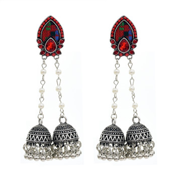 E-5750 Indian Jhumki Jhumka Earrings with Beads Tassel Dangle Earrings for Woman Charm Jewelry