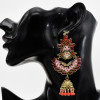 E-5751 Indian Rhinestone Beads Tassele Drop Dangle Earrings for Woman