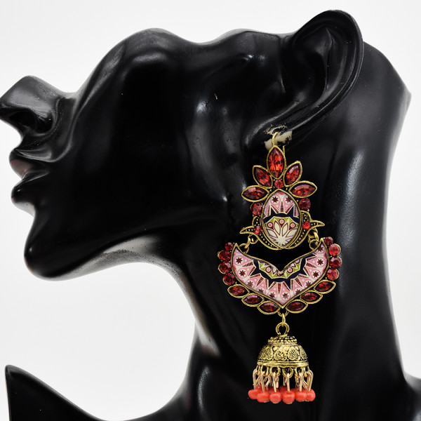 E-5751 Indian Rhinestone Beads Tassele Drop Dangle Earrings for Woman