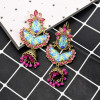 E-5751 Indian Rhinestone Beads Tassele Drop Dangle Earrings for Woman