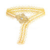 N-7362 Women Crystal Gold Metal Hollow Out Flower Belly Dance Waist Chains Indian Party Jewelry