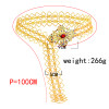 N-7362 Women Crystal Gold Metal Hollow Out Flower Belly Dance Waist Chains Indian Party Jewelry