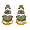 E-5760 Vintage Fashion colorful flower bead earrings Jewelry