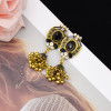E-5761 Fashion Indian Alloy Rhinestones Bells Tassel Earrings