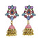 E-5762 Retro Style Gold with Crystal Beads Bell Tassel Jhumka Earrings for Women Wedding Gift