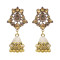 E-5762 Retro Style Gold with Crystal Beads Bell Tassel Jhumka Earrings for Women Wedding Gift