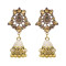 E-5762 Retro Style Gold with Crystal Beads Bell Tassel Jhumka Earrings for Women Wedding Gift