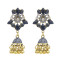 E-5762 Retro Style Gold with Crystal Beads Bell Tassel Jhumka Earrings for Women Wedding Gift