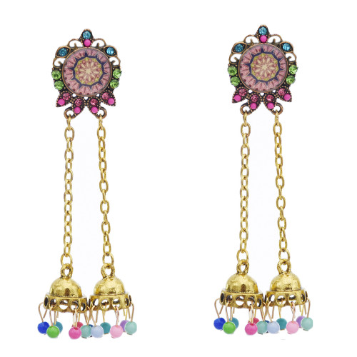 E-5763 Indian Belly Beads Tassel Drop Dangle Earrings for Woman