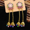 E-5763 Indian Belly Beads Tassel Drop Dangle Earrings for Woman